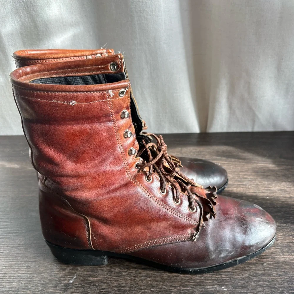 Vintage J Chisholm Packer Ranch Boots 74990 Size US 8 Men’s - Picture 2 of 12